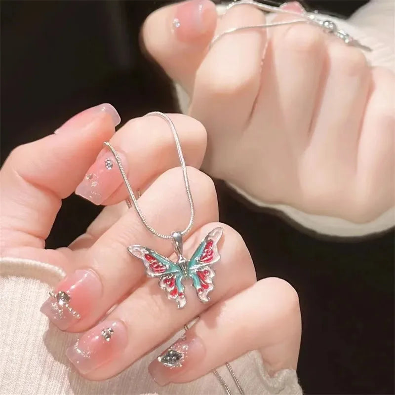 Korean Bowknot Pink Zircon Pendant