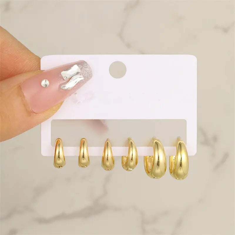 Filipino Gold Hoop Earrings Set
