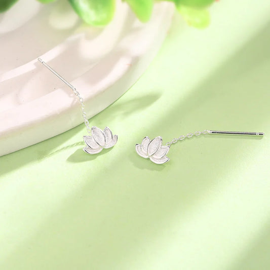 Japanese Vintage Lotus Tassel Earrings