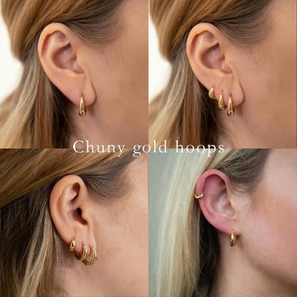 Filipino Gold Hoop Earrings Set