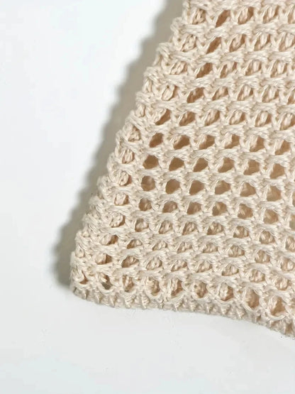 Women's Crochet Long Sleeve Cropped Sweater