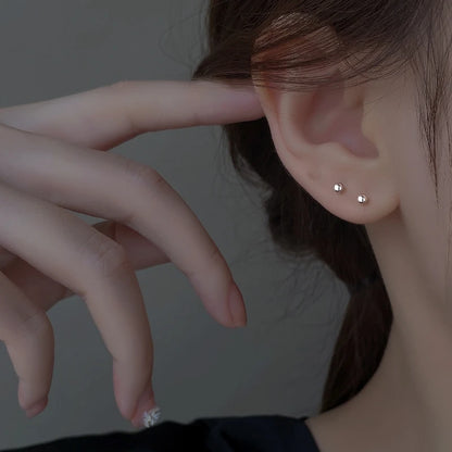 Korean Sweet Grey Leaf Stud Earrings